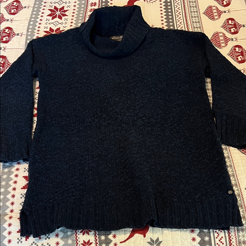 Eddie Bauer Dark Blue Cowl Neck Sweater
